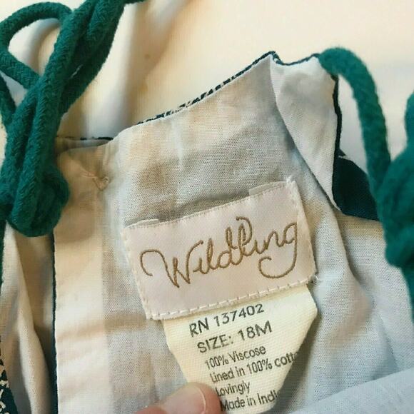 Wildling Well Dressed Wolf Girls Teal Nico Dress 18M - Picture 3 of 5